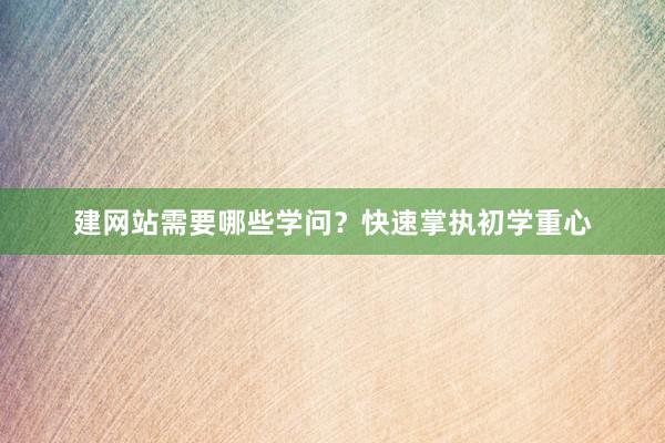 建网站需要哪些学问？快速掌执初学重心